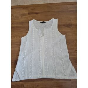 Anthropologie Sanctuary White Lacey Tank Sleeveless Size‎ Medium